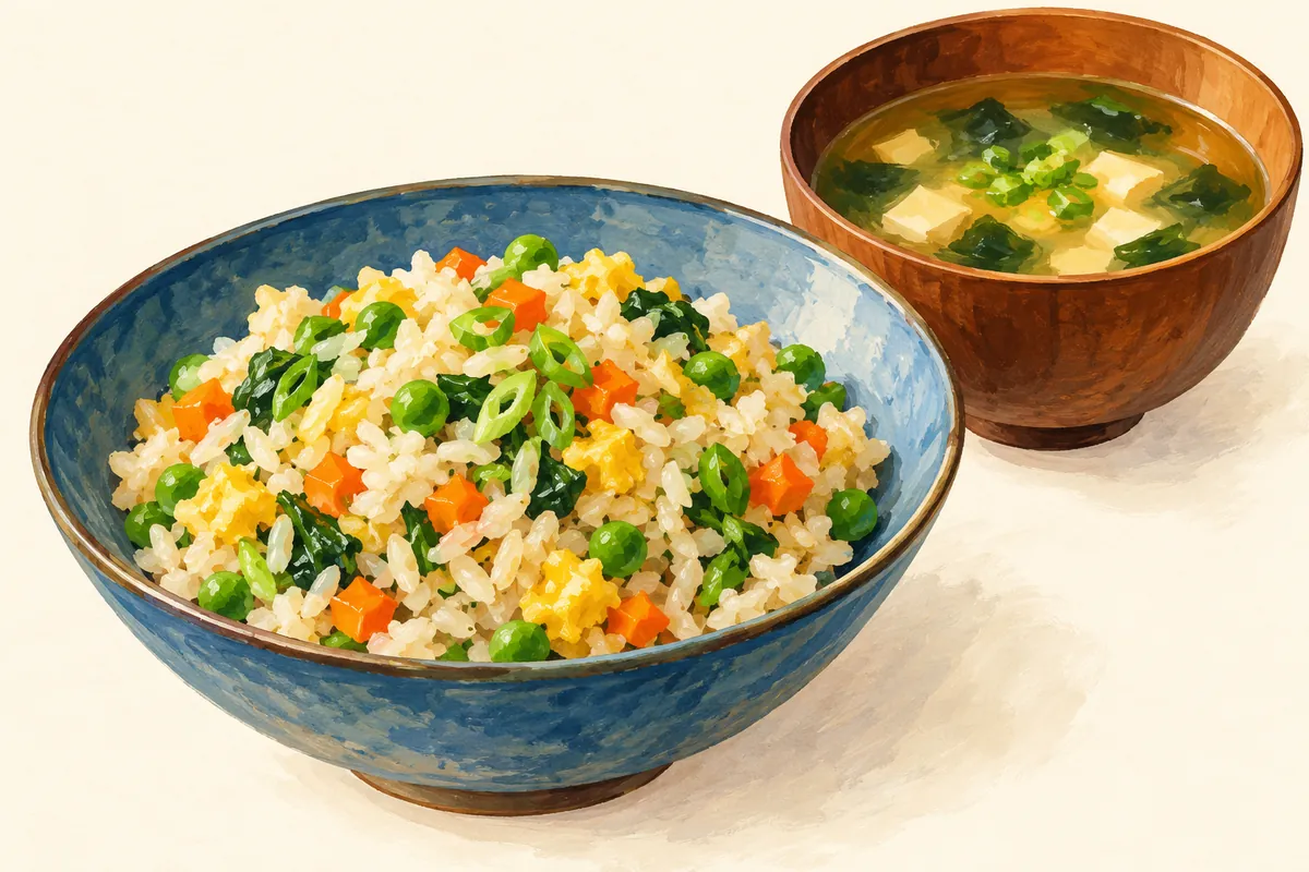 Illustration of A small amount of cooked rice: plan one proper use