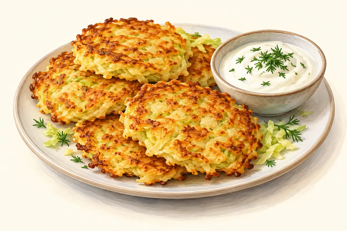 Illustration of Small savory cabbage pancakes
